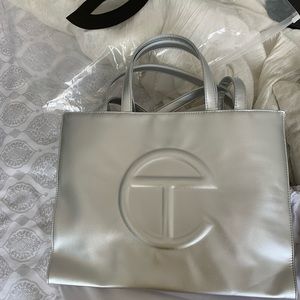 Telfar Medium Silver Bag